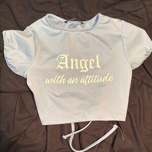 Active USA Light Blue Crop Top